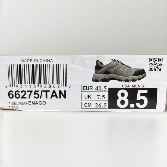 Skechers Selmen Enago Men 8.5 Hiking Shoes Tan Brown Black Waterproof Relaxed main image 7